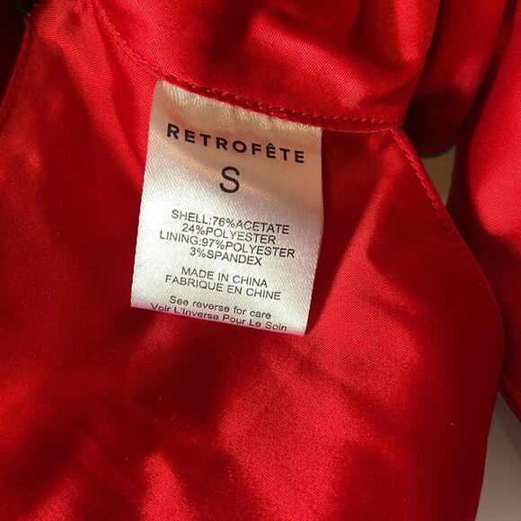 Retrofete Jagger High Slit Halterneck Tie Red Maxi Dress Size Small - Picture 14 of 14